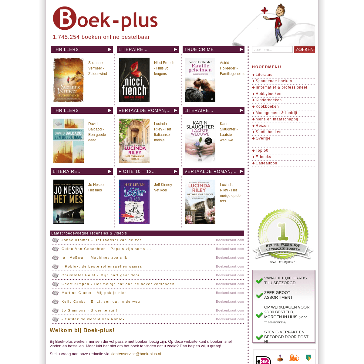 Boek-plus.nl - Boek-plus.nl -  online boekwinkel  - alleen maar boeken - gratis bezorging vanaf €10 - voor 23.00 besteld, de vol
