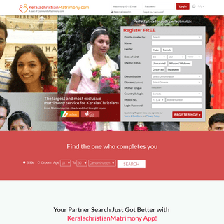 Kerala Christian Matrimony - The No. 1 Matrimony Site for Keralachristians - KeralachristianMatrimony.com