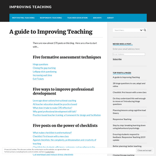 Improving Teaching