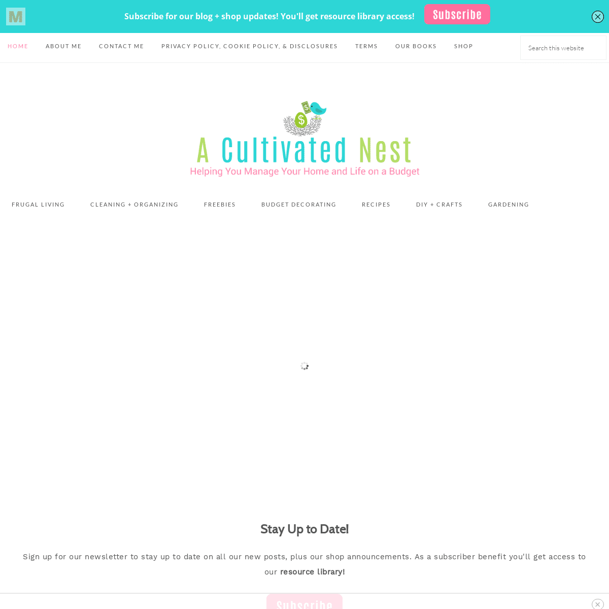 A Cultivated Nest - Helping You Manage Your Home and Life on a Budget