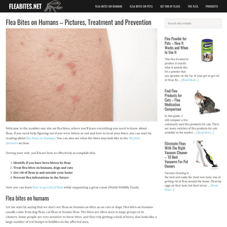 Flea Bites on Humans - Pictures, Treatment and Prevention