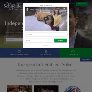 Independent Problem Solver - Brad Schneider for Congress