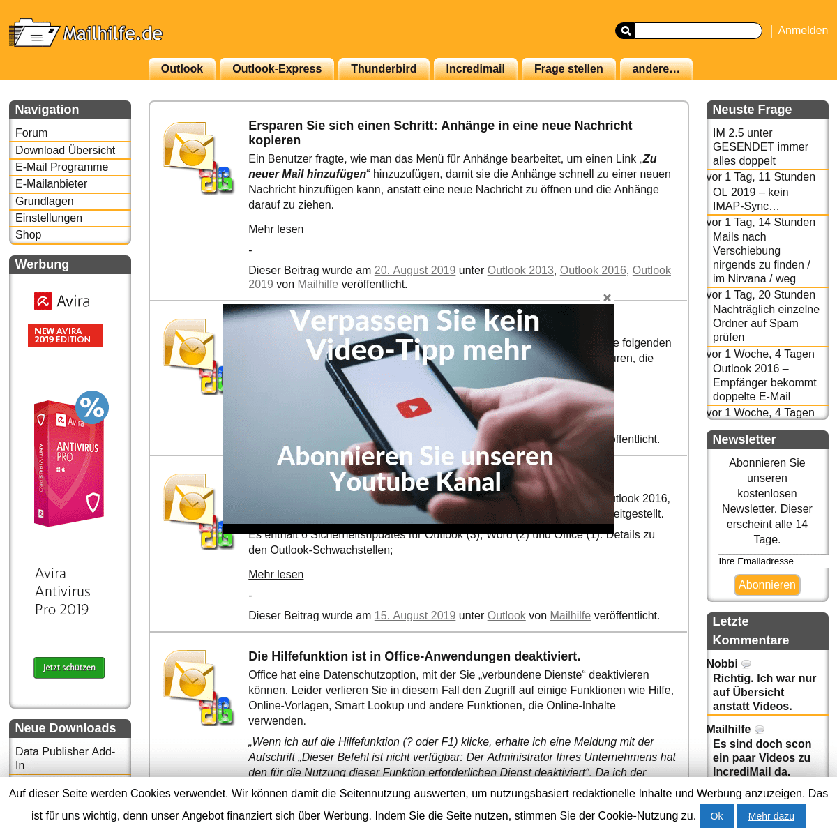 Mailhilfe.de › Alles über Outlook, Thunderbird, IncrediMail & Co › Mailhilfe.de