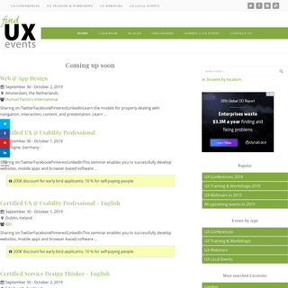 UX Conference and Events Calendar | Find UX Events