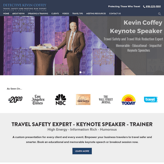 Kevin Coffey Keynote Speaker, Travel Safety Expert & Trainer