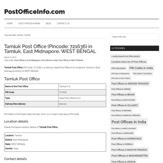 PostOfficeInfo.com | Information about Post Offices and Pin Codes in India.