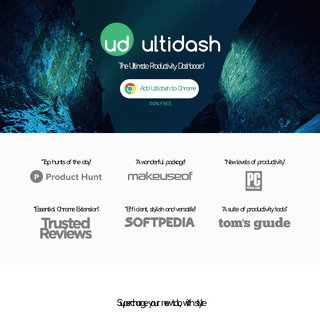 Ultidash - New Tab - The ultimate productivity dashboard for your new tab
