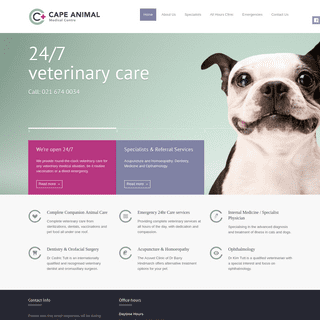 Cape Animal Medical Centre | Round-the-clock care when your pet needs it!