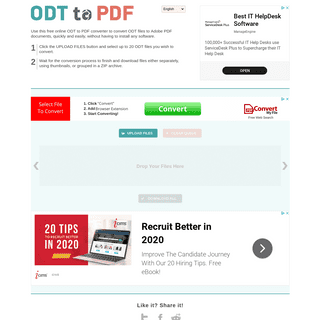 ODT to PDF – Convert ODT files to PDF Online