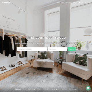 Storefront | +10,000 pop-up shops, showrooms, event venues to rent