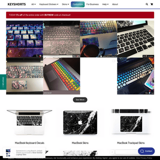 Keyshorts | MacBook & Laptop Skins, Decals & Keyboard Stickers