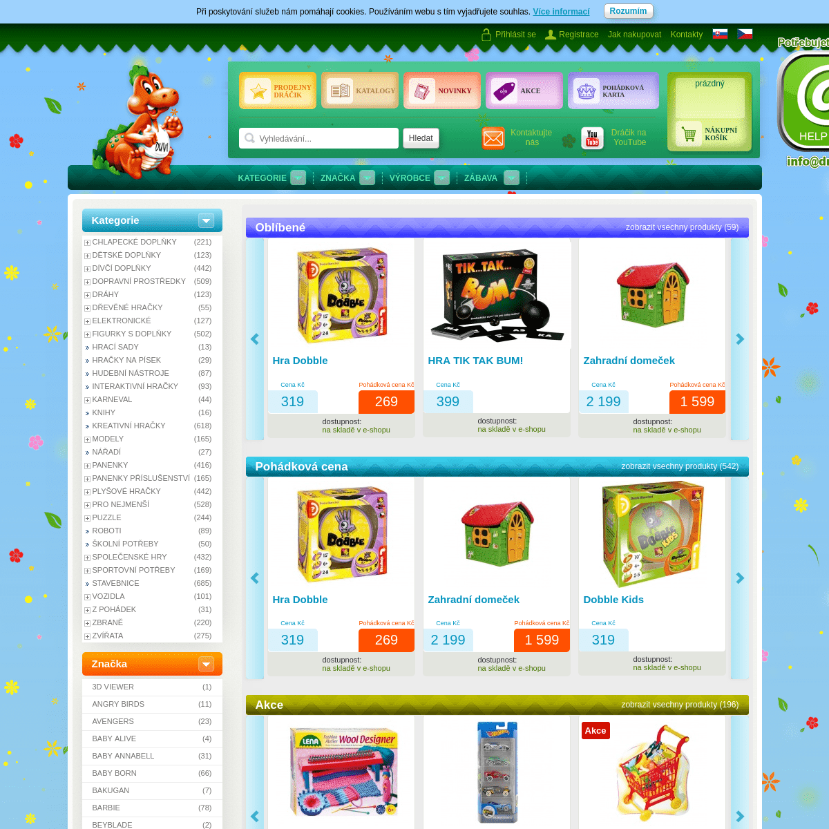 Dráčik - vítejte v internetovém obchodě s hračkami