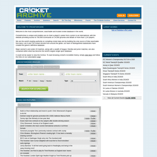 A complete backup of cricketarchive.com