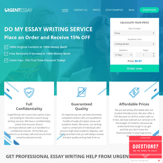 Urgent Essay Net: Your Best Essay Writing Service With Reliable Writers