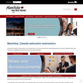 Manitoba Immigration and Economic Opportunities - Immigrate to Manitoba, Canada