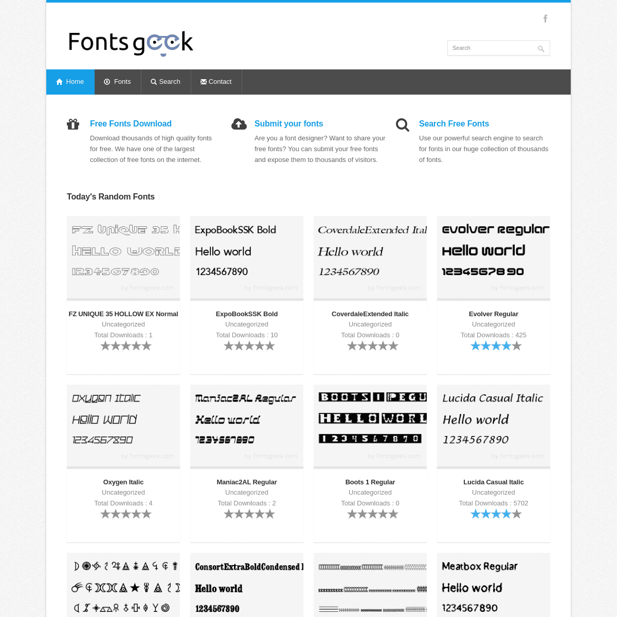 Fontsgeek : Download Thousands Of Cool Free Fonts For Windows And Macintosh.