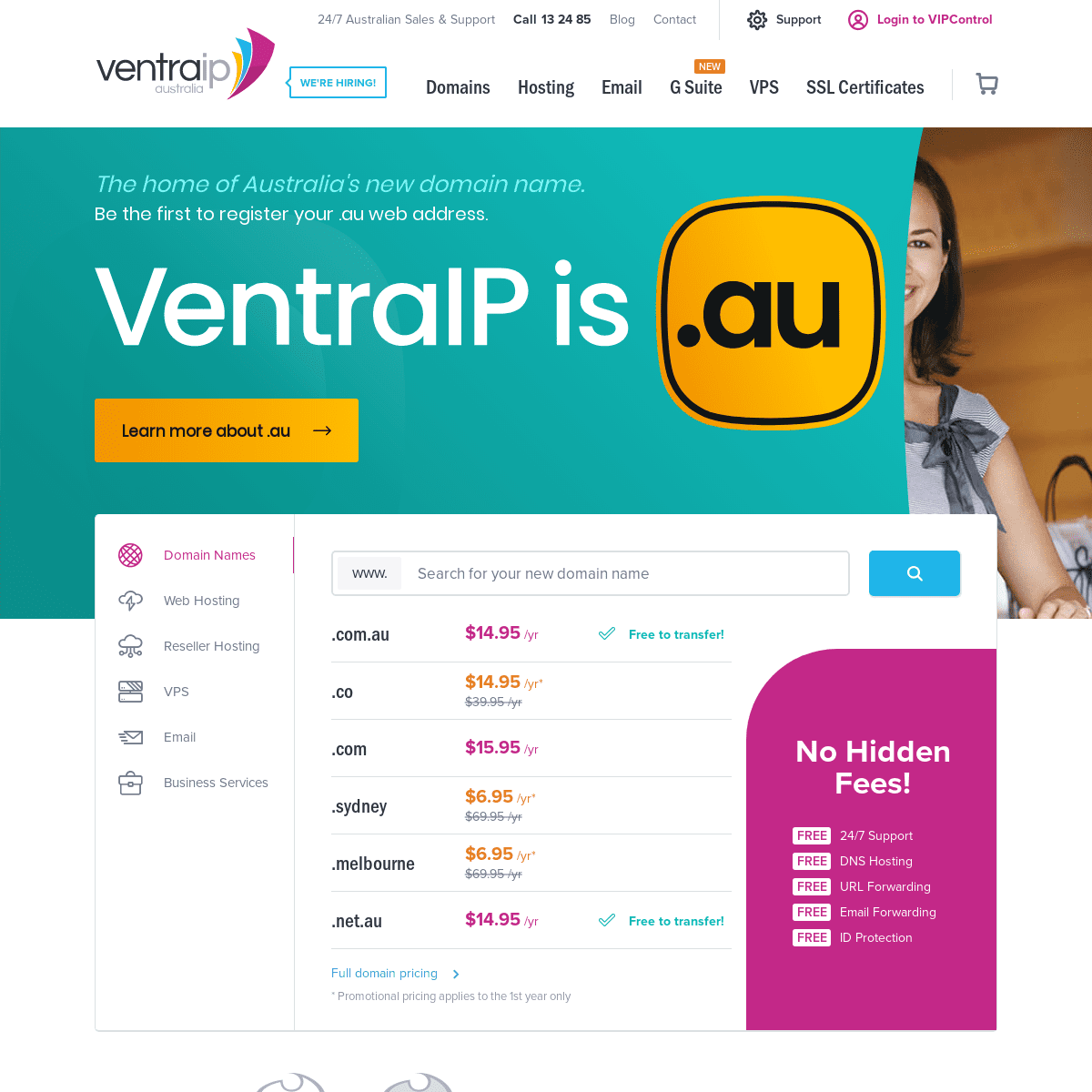 100% Australian Web Hosting and Domain Names | VentraIP Australia