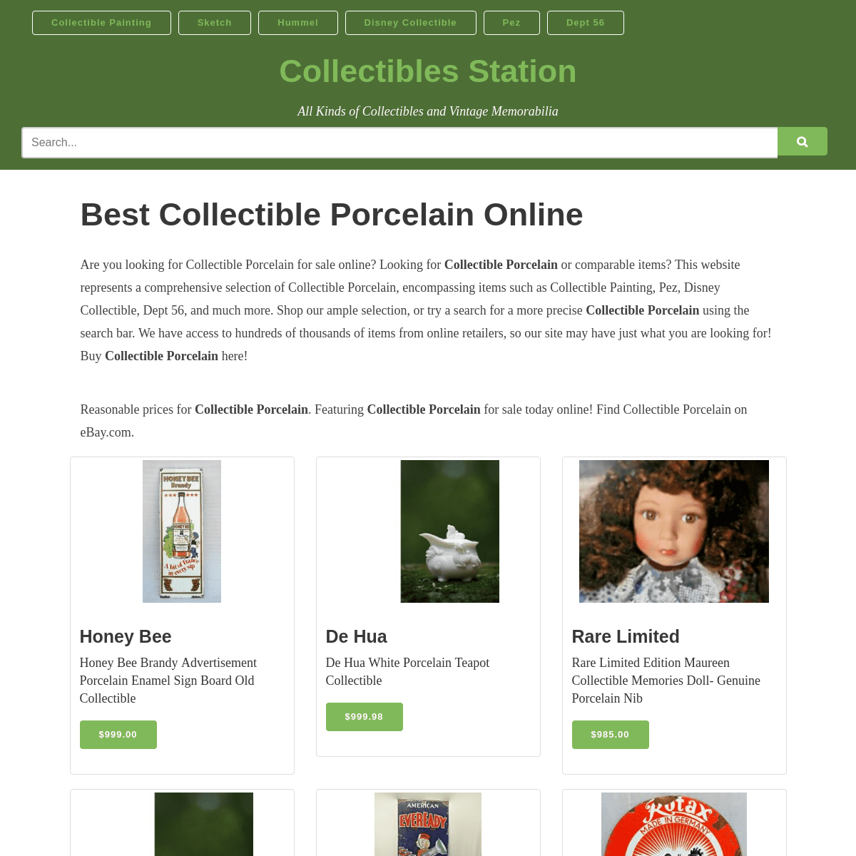 Collectible Porcelain - Collectibles Station