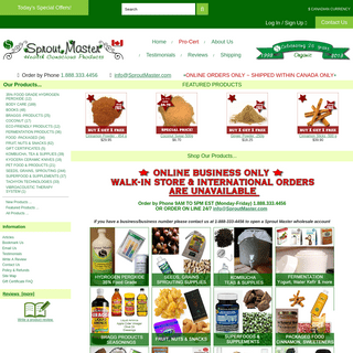 Sprout Master, Your Source for Quality Organic Sprouting seeds, grains and Supplies