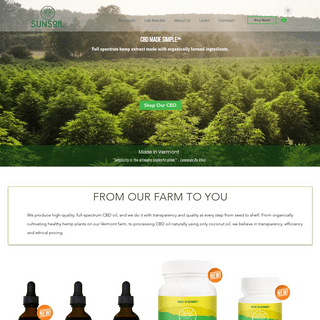 Sunsoil - USDA Certified-Organic Hemp CBD | Grown in Vermont