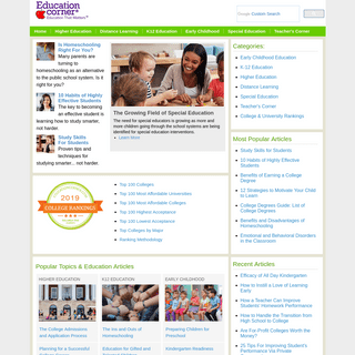 Education CornerÂ© Online Education, Colleges & K12 Education Guide