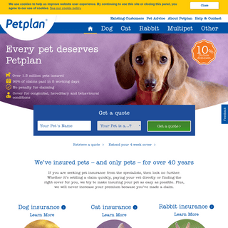 Pet insurance quotes UK - Dog, cat and rabbit insurance - Petplan