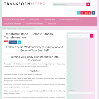 Transform Fitspo - Female Fitness Transformation - Transform Fitspo
