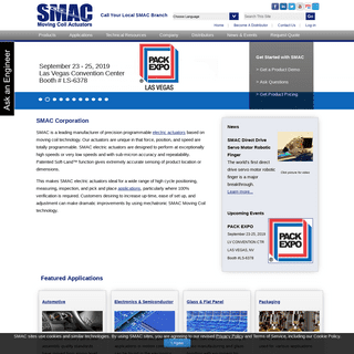 SMAC Moving Coil Actuators | Electric Actuators | Voice Coil Actuators | SMAC Corporation