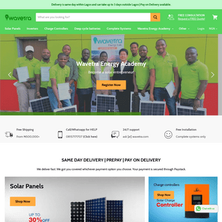 Buy Solar panels, Inverters, Deep cycle batteries, solar charge controllers, LEDs in Nigeria - Solar Energy company
