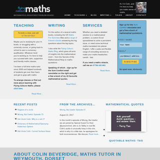 Flying Colours Maths: Maths tutor in Weymouth, DorsetFlying Colours Maths | Mathematical headaches? Problem solved!
