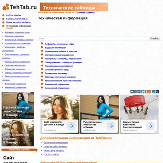 Техническая информация  - таблицы Tehtab.ru 
