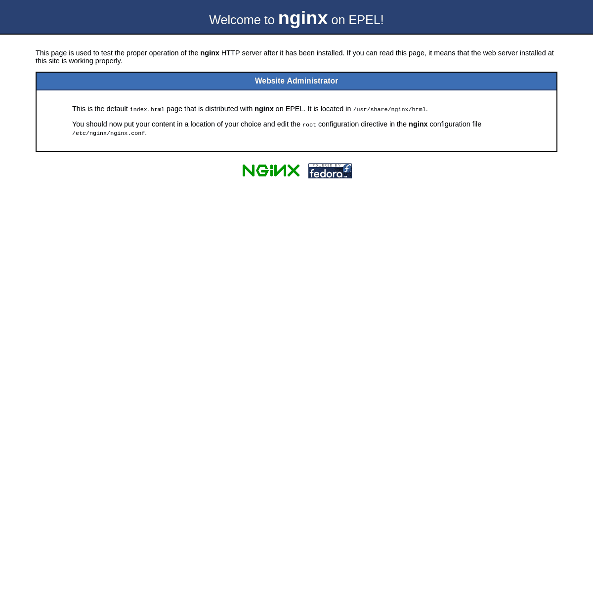 Test Page for the Nginx HTTP Server on EPEL