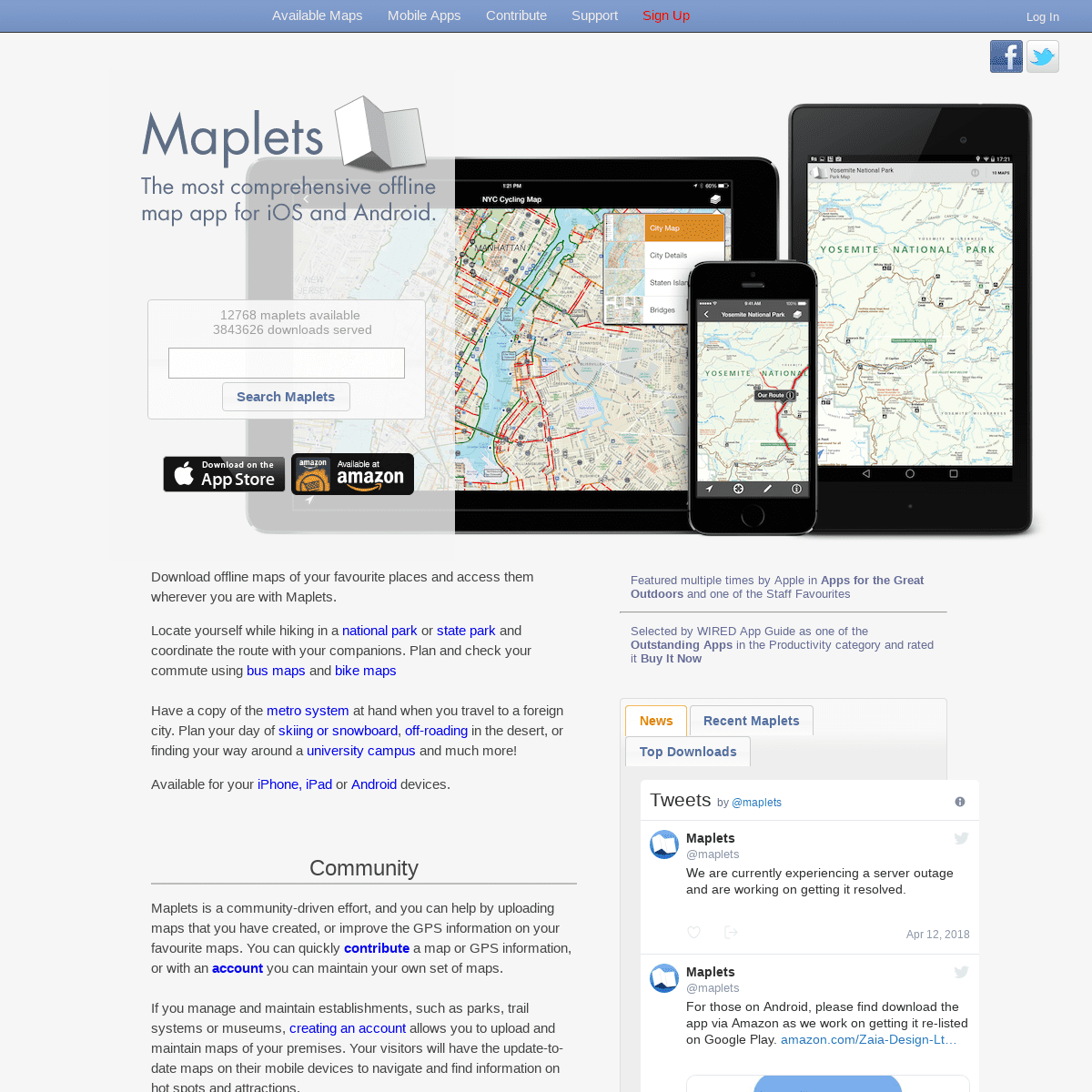 Maplets - a comprehensive maps app for iOS and Android