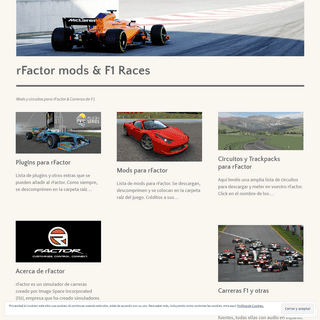 rFactor mods & F1 Races – Mods y circuitos para rFactor & Carreras de F1