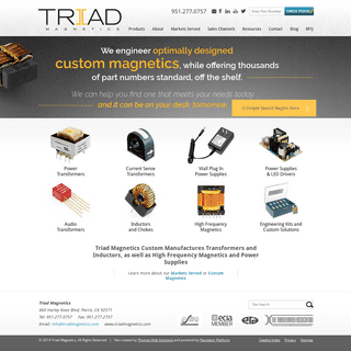 Custom Power Transformers and Inductors - Perris, California - Triad Magnetics