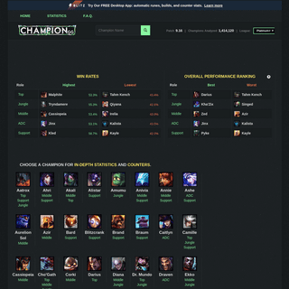 Champion.gg - LoL Champion Stats, Guides, Builds, Runes, Masteries, Counters and Matchups!