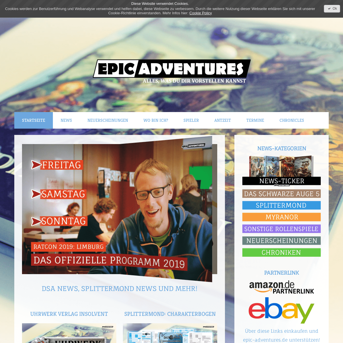 DSA, Splittermond: News & Spielgruppe - Epic Adventures
