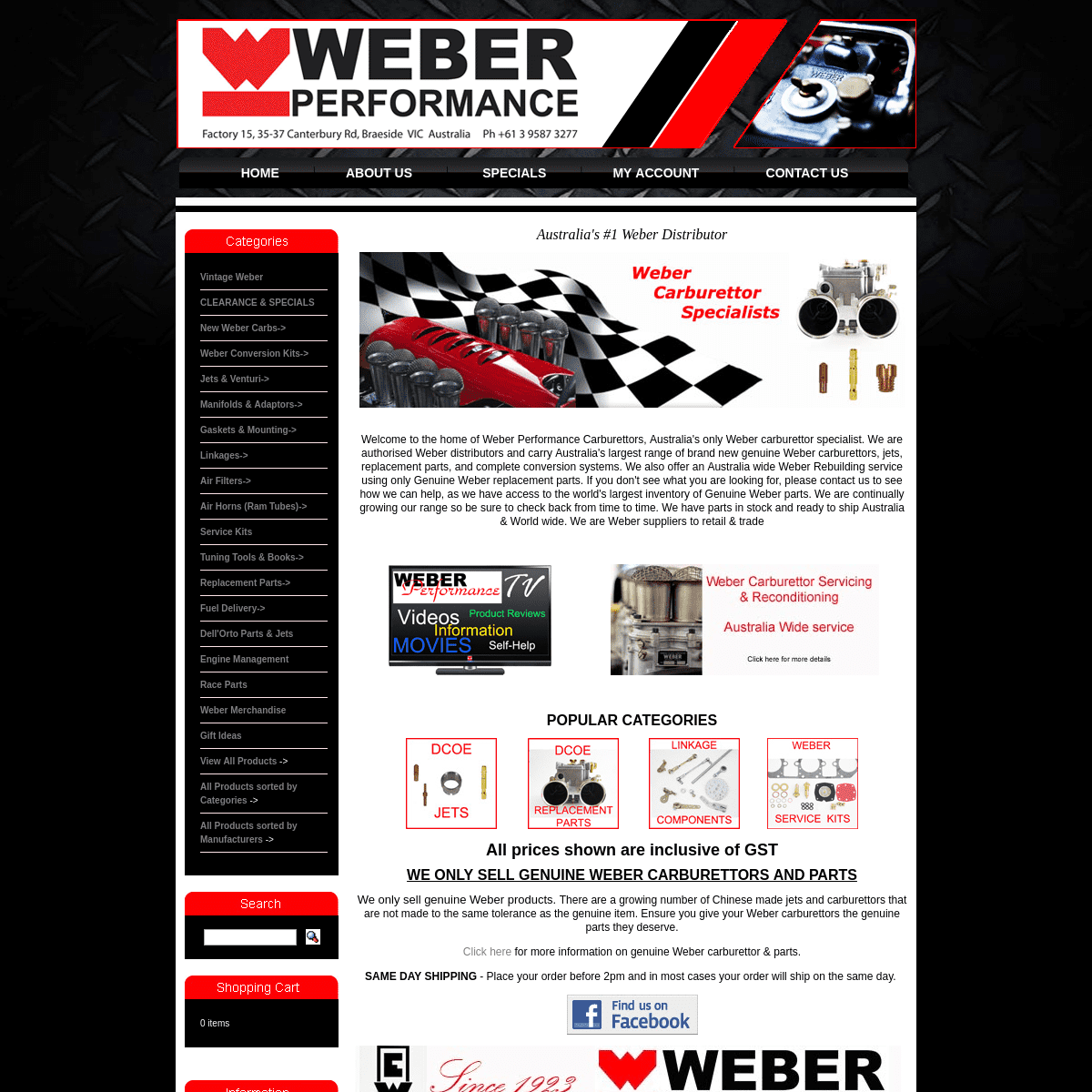   - Weber Performance Carburettors
