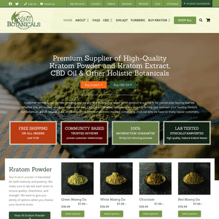 Premium Supplier of Kratom, CBD Oil & Other Holistic Botanicals