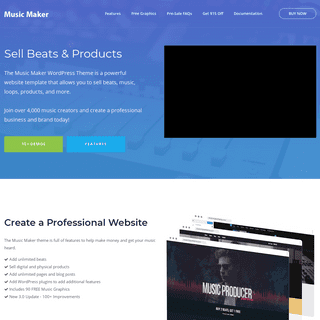 Sell Beats Online, Beat Selling Website, Music Maker WordPress Theme