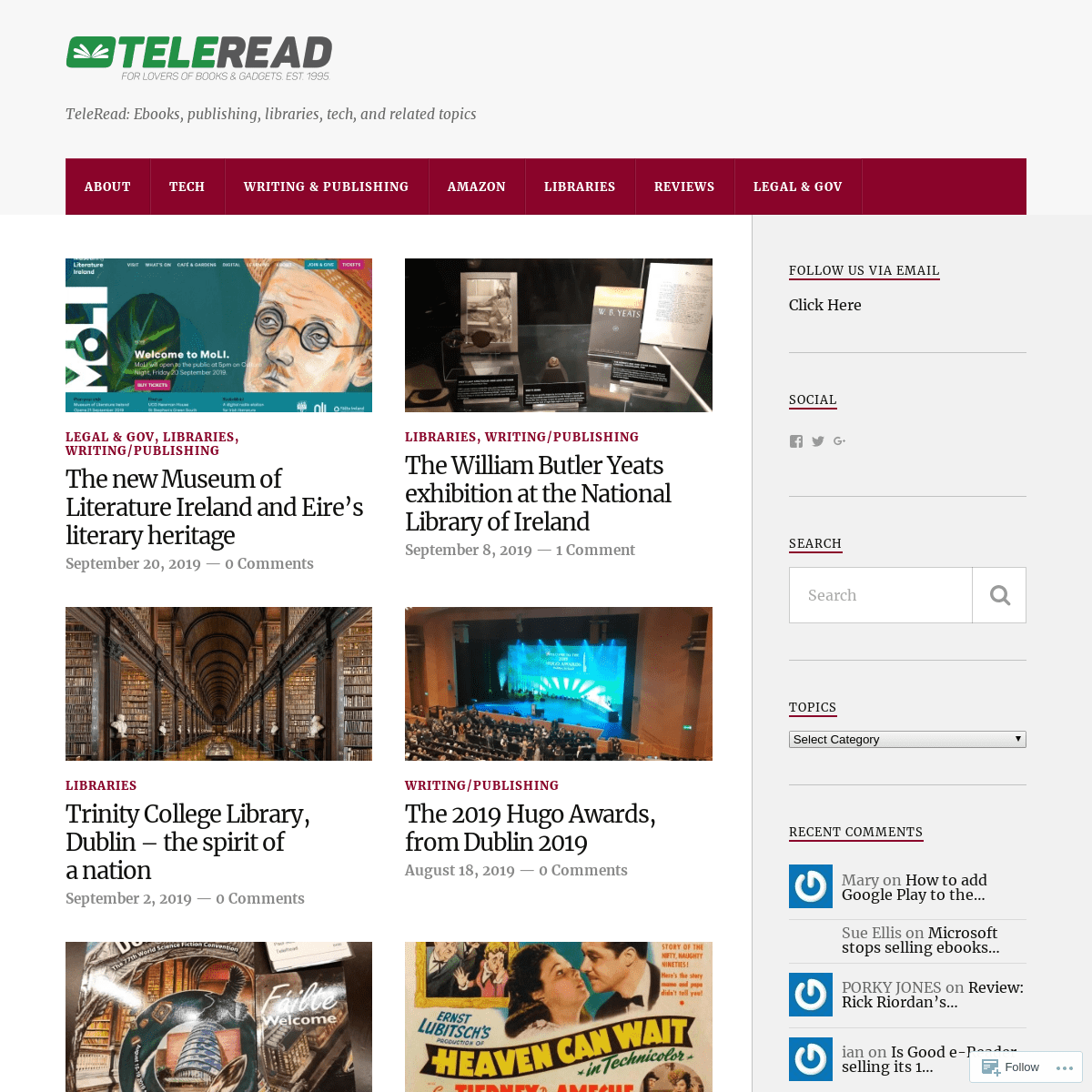 TeleRead- Ebooks, publishing, libraries, tech, and related topics