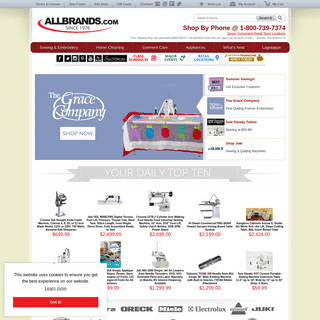 Sewing machines, embroidery machines, vacuum cleaners, small appliances - AllBrands.com