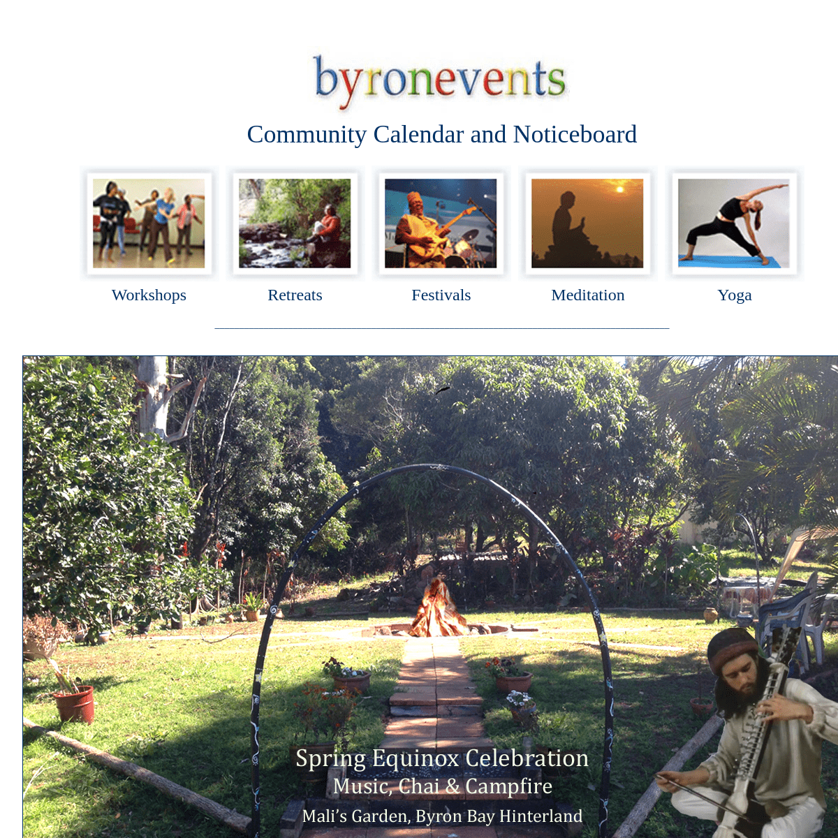 Byron Events Calendar - Retreats, Workshops, Festivals