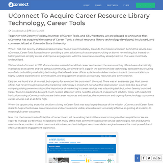uConnect to Acquire Career Resource Library Technology, Career Tools