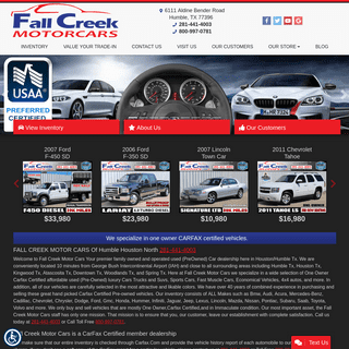 A complete backup of fallcreekmotorcars.com