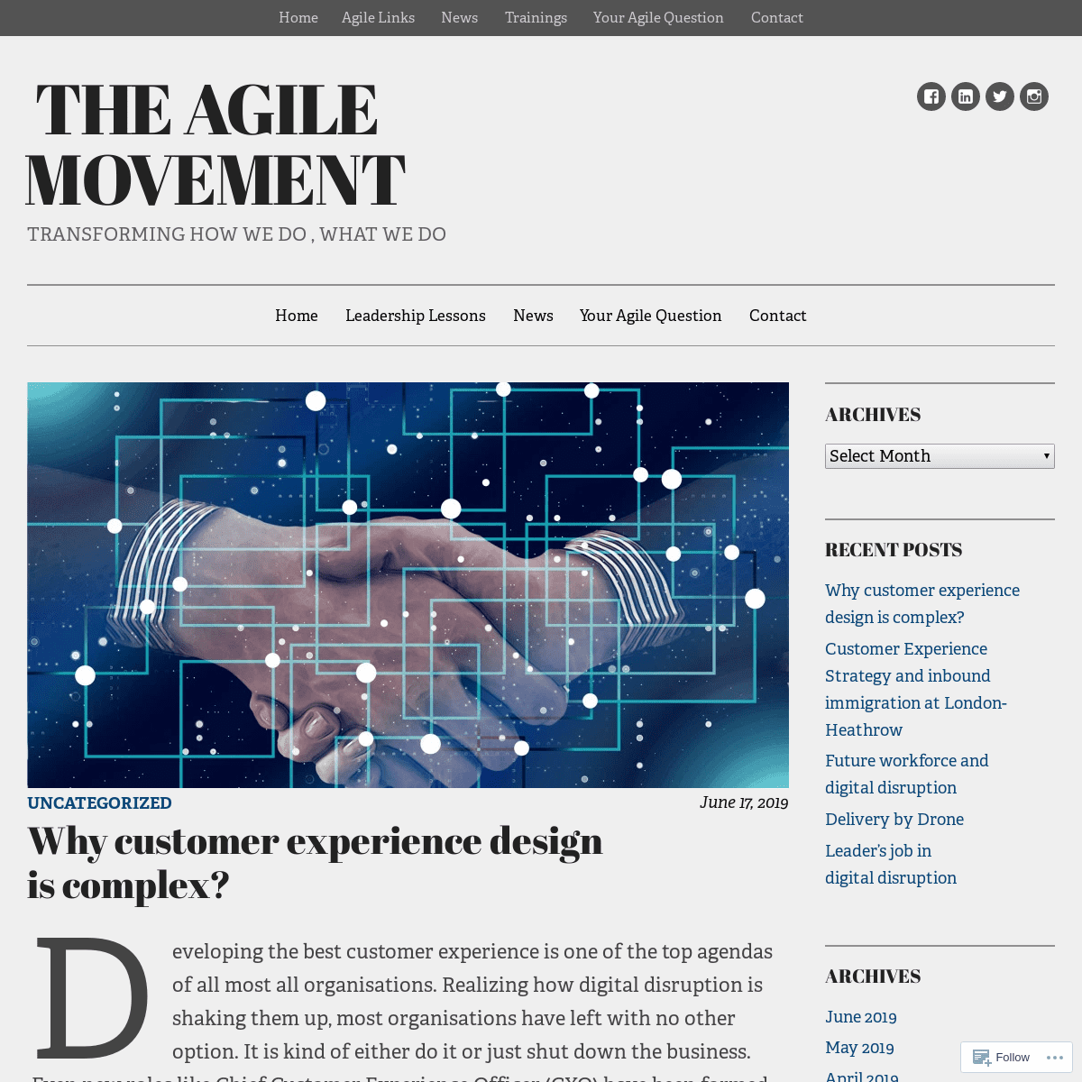 THE AGILE MOVEMENT – TRANSFORMING HOW WE DO , WHAT WE DO