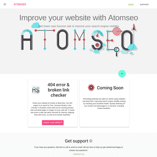 Improve your website with Atomseo applications. Free SEO tools.