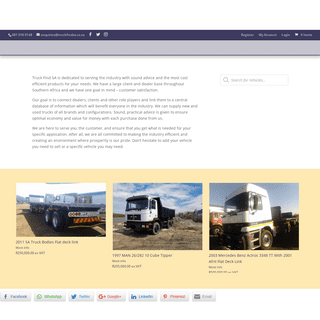 Truck Find SA - The easiest way to buy or sell a commercial vehicle in South Africa |