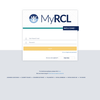 MyRCL Home Portal - Authentication