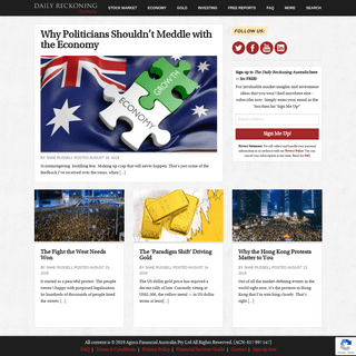Daily Reckoning Australia - Financial Market News That Australian Investors Need to Know